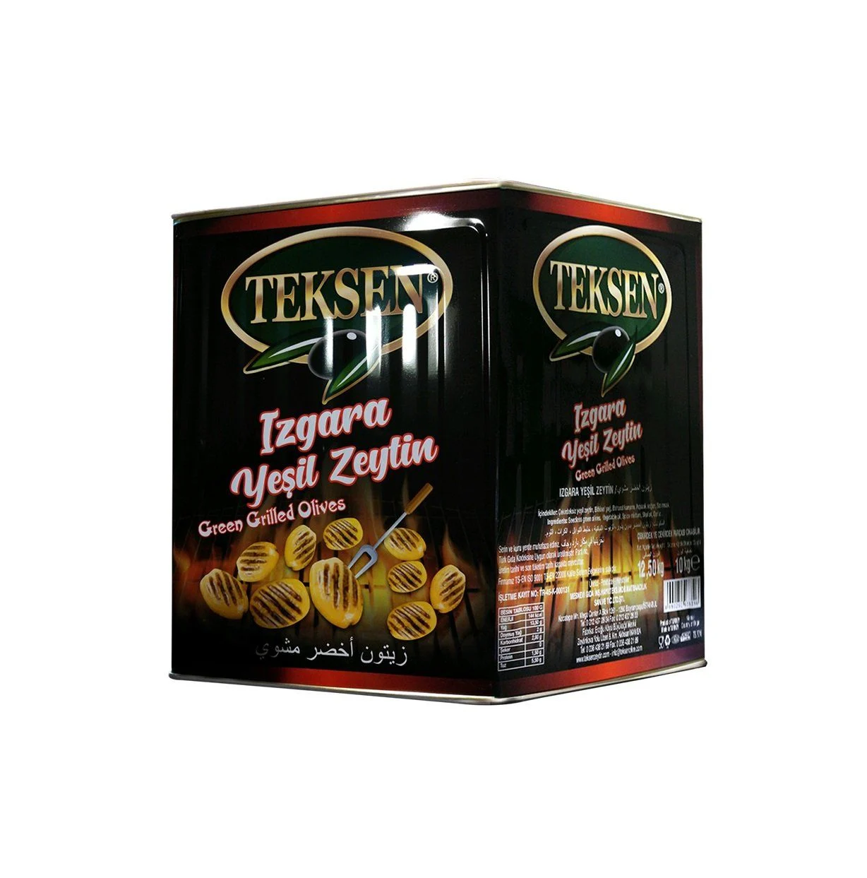 TEKSEN Izgara Yeşil Zeytin Teneke-9KG