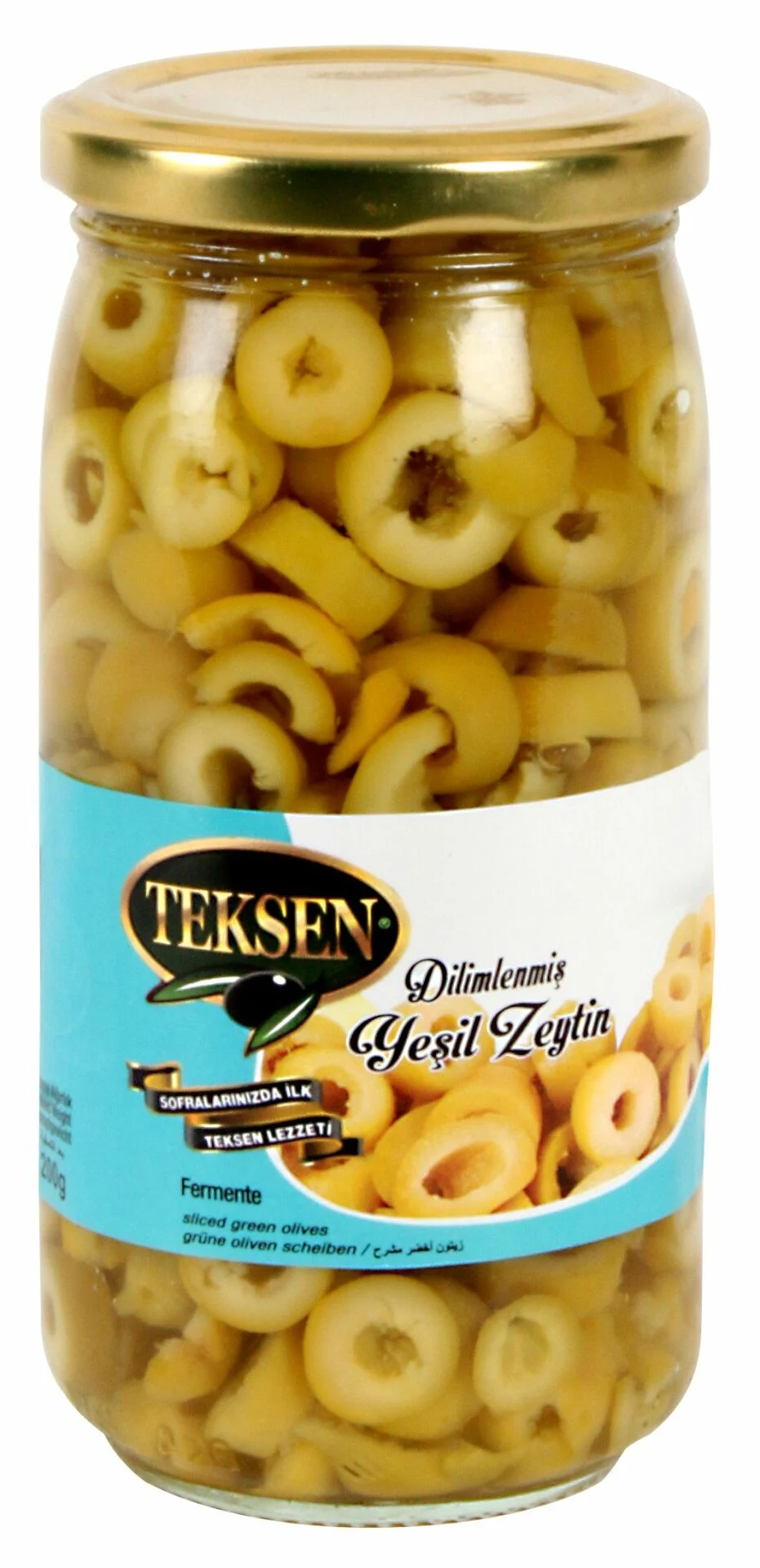 TEKSEN Yeşil Dilimli Zeytin Cam Kavanoz-200G